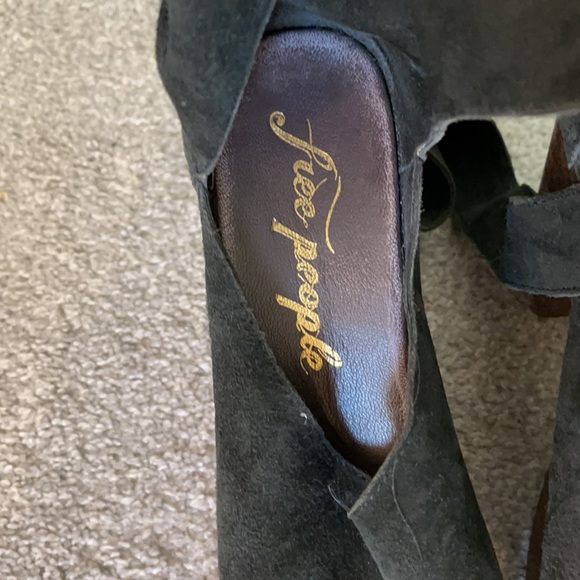 Free People Johnny Was Understated Leather Black Gladiator Platform size 40 - 9 - Picture 5 of 10